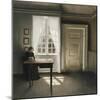 A Woman Sewing in an Interior-Vilhelm Hammershoi-Mounted Giclee Print