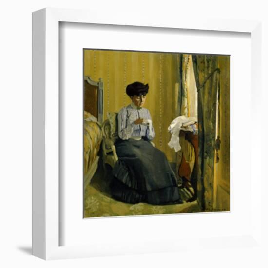 A Woman Sewing-Félix Vallotton-Framed Giclee Print