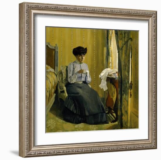 A Woman Sewing-Félix Vallotton-Framed Giclee Print