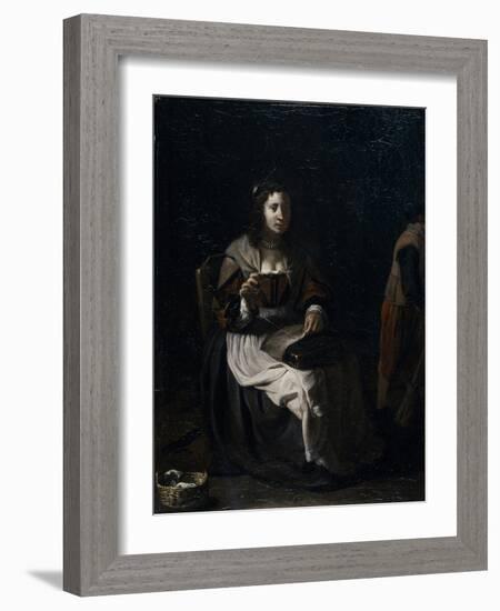 A Woman Sewing-Michael Sweerts-Framed Giclee Print