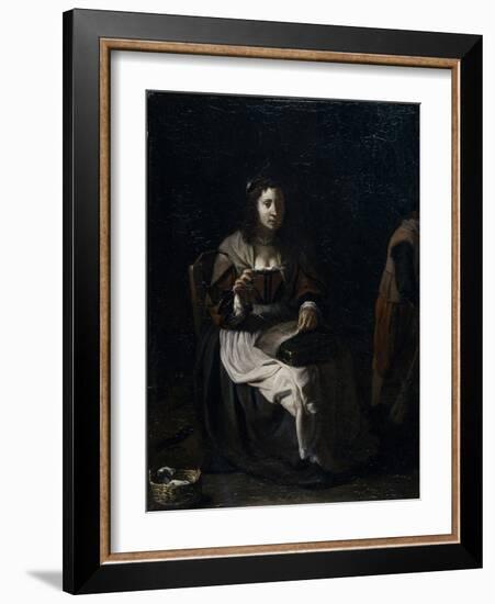 A Woman Sewing-Michael Sweerts-Framed Giclee Print