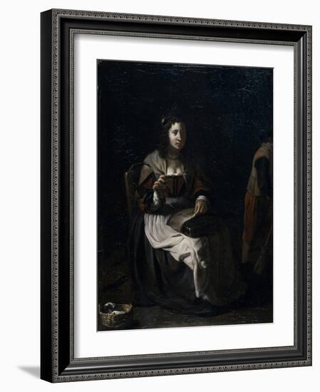 A Woman Sewing-Michael Sweerts-Framed Giclee Print