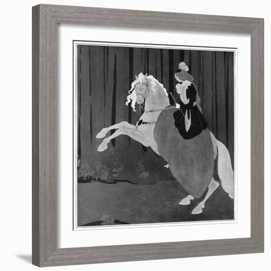 A Woman Sitting on a Rearing Horse, 1898-Aubrey Beardsley-Framed Giclee Print