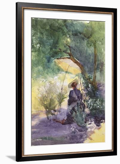 A Woman Sketching in a Glade-Mildred Anne Butler-Framed Giclee Print