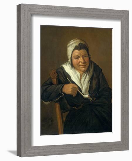 A Woman Smoking a Pipe-Frans Hals-Framed Giclee Print