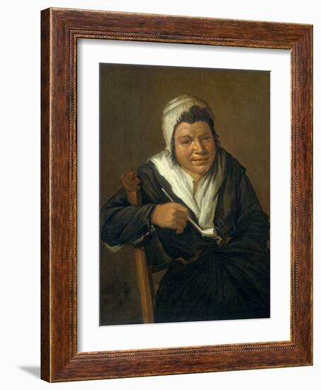 A Woman Smoking a Pipe-Frans Hals-Framed Giclee Print