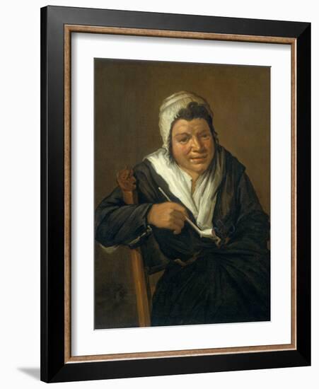 A Woman Smoking a Pipe-Frans Hals-Framed Giclee Print