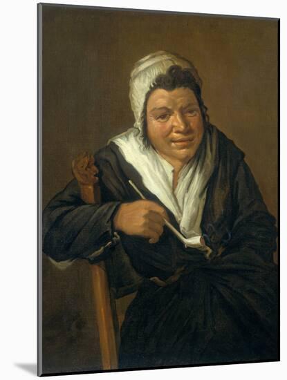 A Woman Smoking a Pipe-Frans Hals-Mounted Giclee Print