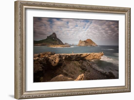 A Woman Stares Out at the Dramatic Landscape of Praia Do Sueste on Fernando De Noronha-Alex Saberi-Framed Photographic Print