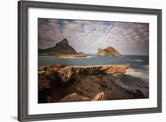 A Woman Stares Out at the Dramatic Landscape of Praia Do Sueste on Fernando De Noronha-Alex Saberi-Framed Photographic Print