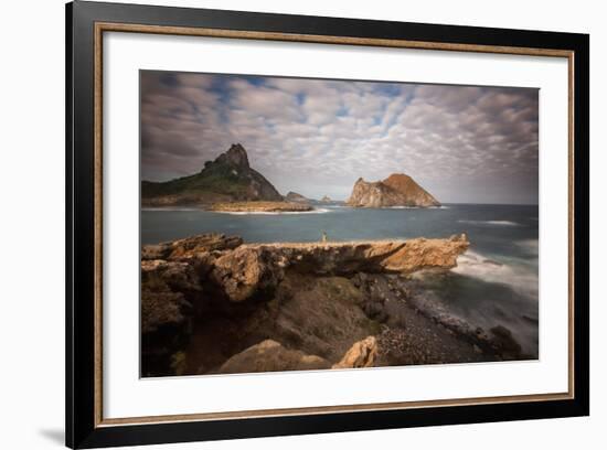 A Woman Stares Out at the Dramatic Landscape of Praia Do Sueste on Fernando De Noronha-Alex Saberi-Framed Photographic Print