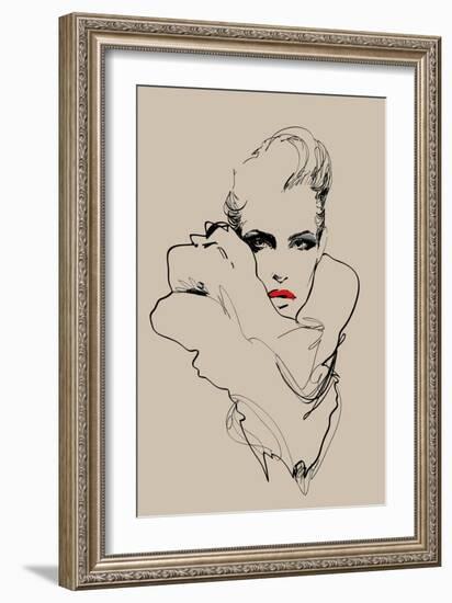 A Woman. Vector Sketch in Fashion Illustration Style-A Frants-Framed Art Print