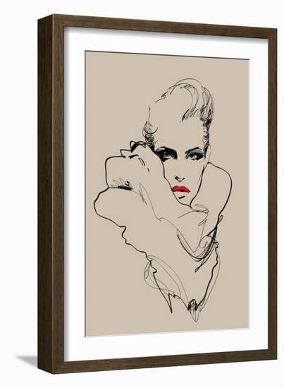 A Woman. Vector Sketch in Fashion Illustration Style-A Frants-Framed Art Print