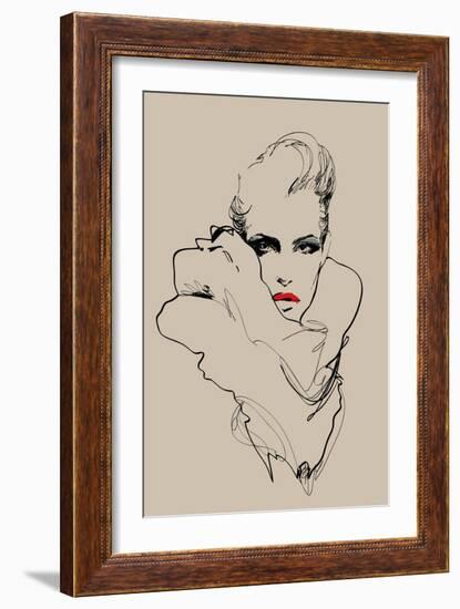 A Woman. Vector Sketch in Fashion Illustration Style-A Frants-Framed Art Print