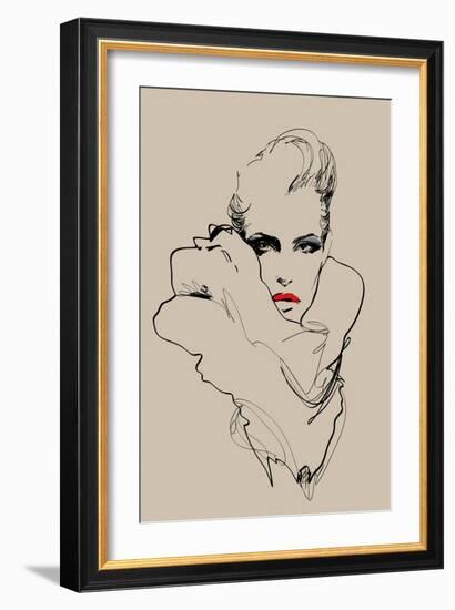 A Woman. Vector Sketch in Fashion Illustration Style-A Frants-Framed Art Print