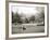 A Woman Walking Her Border Collie Dog in the Countryside-null-Framed Photographic Print