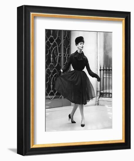 A Woman Wearin Christian Dior's Clothes-null-Framed Giclee Print