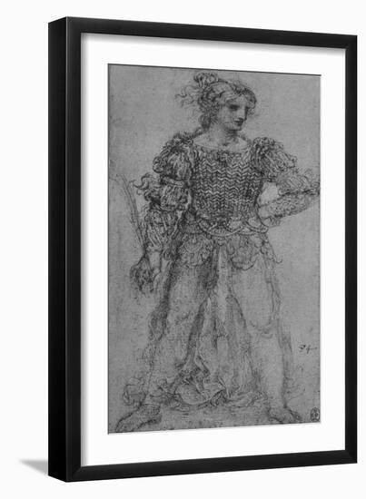 'A Woman Wearing a Bodice of Interlaced Ribbons', c1480 (1945)-Leonardo Da Vinci-Framed Giclee Print