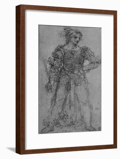 'A Woman Wearing a Bodice of Interlaced Ribbons', c1480 (1945)-Leonardo Da Vinci-Framed Giclee Print