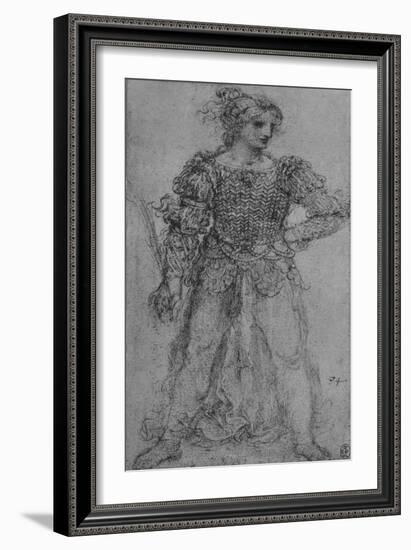 'A Woman Wearing a Bodice of Interlaced Ribbons', c1480 (1945)-Leonardo Da Vinci-Framed Giclee Print