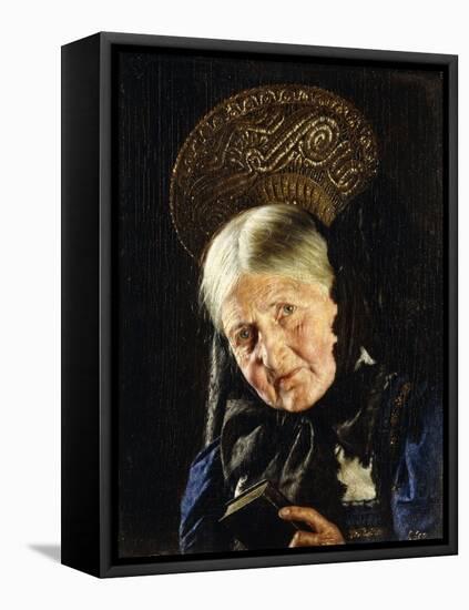 A Woman with a Book-Carl Kronberger-Framed Premier Image Canvas