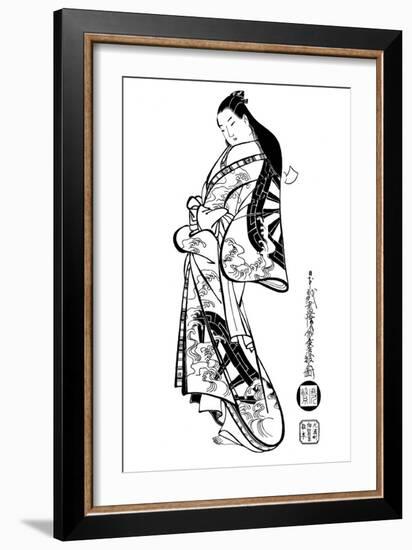 A Woman with Her Hair Down, 1700S-Ando Kaigetsudo-Framed Giclee Print