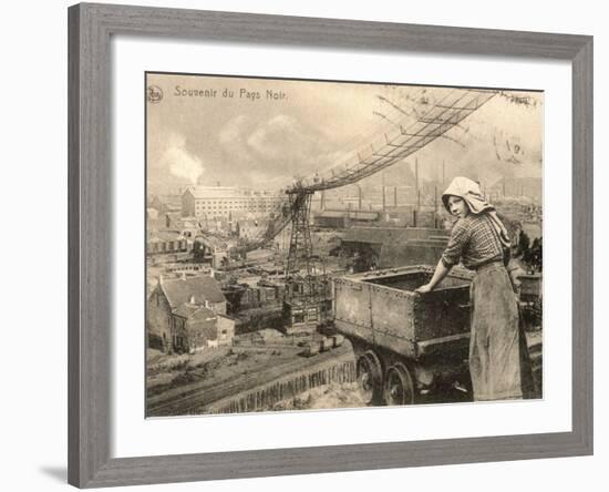 A Woman Working in the Belgian Pays Noir (Black Country)-null-Framed Photographic Print