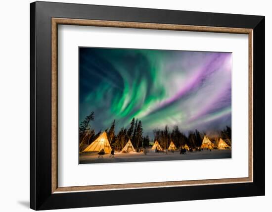 A Wonderful Night with Kp 5 Index Northern Lights at Aurora Village in Yellowknife.-Ken Phung-Framed Photographic Print