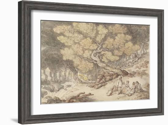 A Woodcutter's Picnic-Thomas Rowlandson-Framed Giclee Print