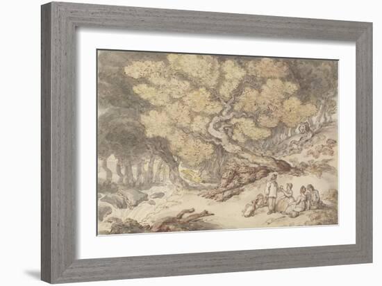A Woodcutter's Picnic-Thomas Rowlandson-Framed Giclee Print