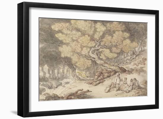 A Woodcutter's Picnic-Thomas Rowlandson-Framed Giclee Print
