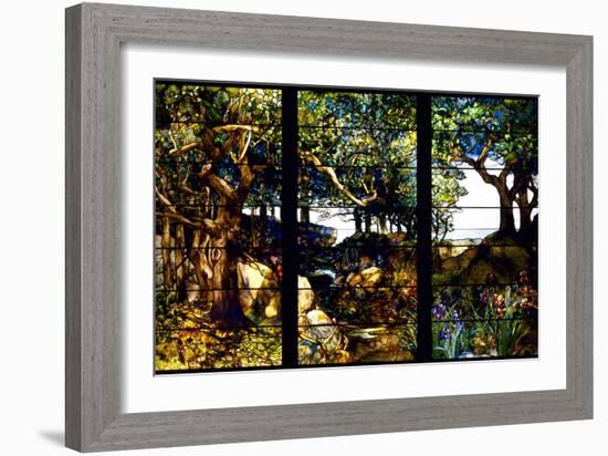 A Wooded Landscape in Three Panels-Louis Comfort Tiffany-Framed Giclee Print