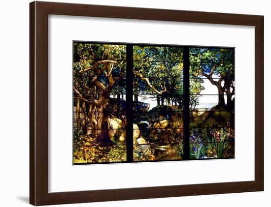 A Wooded Landscape in Three Panels-Louis Comfort Tiffany-Framed Giclee Print