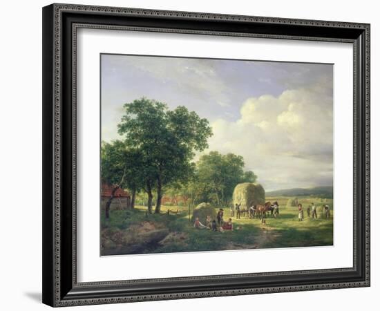 A Wooded Landscape with Haymakers, 1822-Carl Frederic Aagaard-Framed Giclee Print