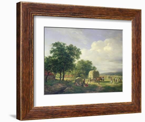 A Wooded Landscape with Haymakers, 1822-Carl Frederic Aagaard-Framed Giclee Print