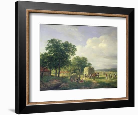 A Wooded Landscape with Haymakers, 1822-Carl Frederic Aagaard-Framed Giclee Print