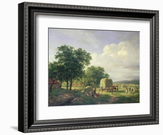 A Wooded Landscape with Haymakers, 1822-Carl Frederic Aagaard-Framed Giclee Print