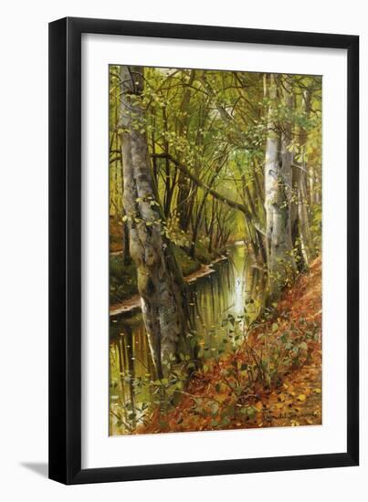 A Wooded River Landscape, 1893-Peder Mork Monsted-Framed Giclee Print