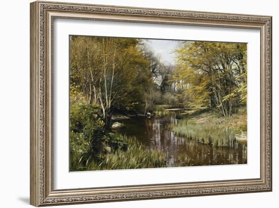 A Wooded River Landscape, 1909-Peder Mork Monsted-Framed Giclee Print