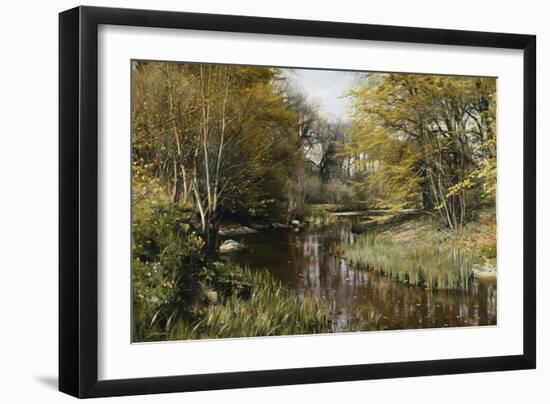 A Wooded River Landscape, 1909-Peder Mork Monsted-Framed Giclee Print