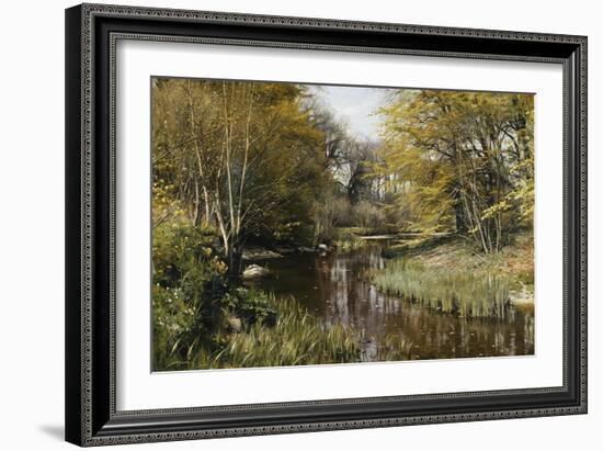 A Wooded River Landscape, 1909-Peder Mork Monsted-Framed Giclee Print