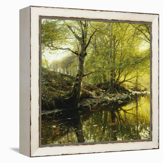 A Wooded River Landscape, 1910-Peder Mork Monsted-Framed Premier Image Canvas