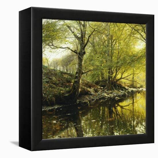 A Wooded River Landscape, 1910-Peder Mork Monsted-Framed Premier Image Canvas