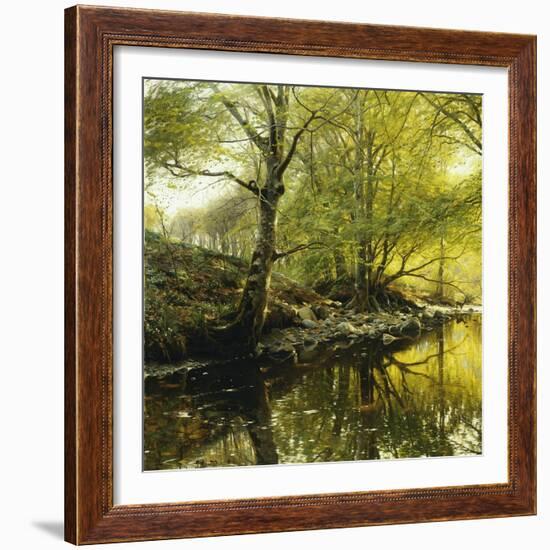 A Wooded River Landscape, 1910-Peder Mork Monsted-Framed Giclee Print