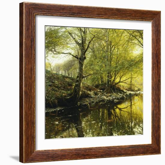 A Wooded River Landscape, 1910-Peder Mork Monsted-Framed Giclee Print