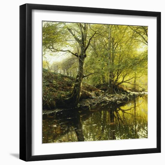 A Wooded River Landscape, 1910-Peder Mork Monsted-Framed Giclee Print