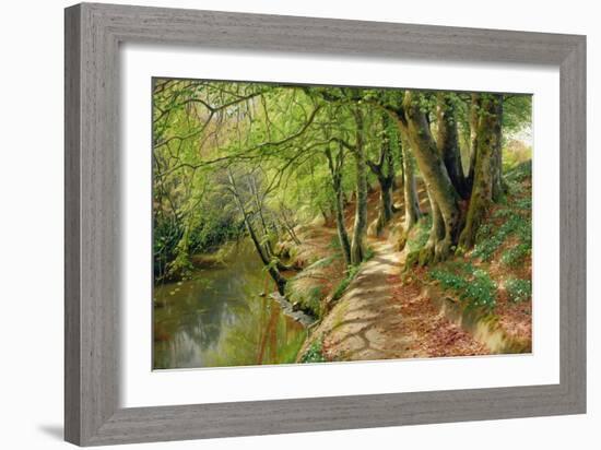 A Wooded River Landscape by Peder Monsted-Peder Monsted-Framed Giclee Print