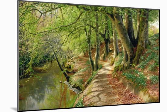 A Wooded River Landscape by Peder Monsted-Peder Monsted-Mounted Giclee Print