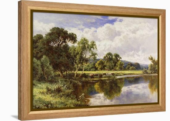 A Wooded River Landscape with Cattle-Henry Parker-Framed Premier Image Canvas