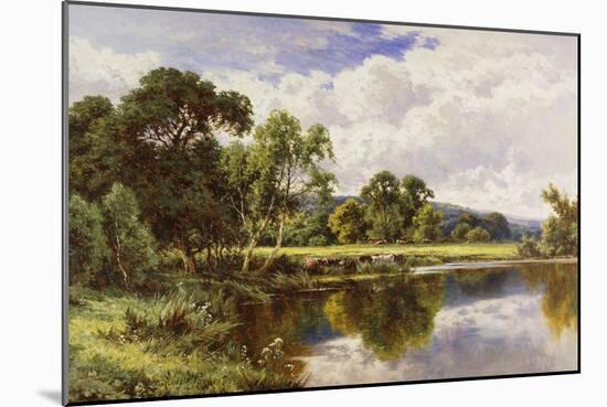 A Wooded River Landscape with Cattle-Henry Parker-Mounted Giclee Print